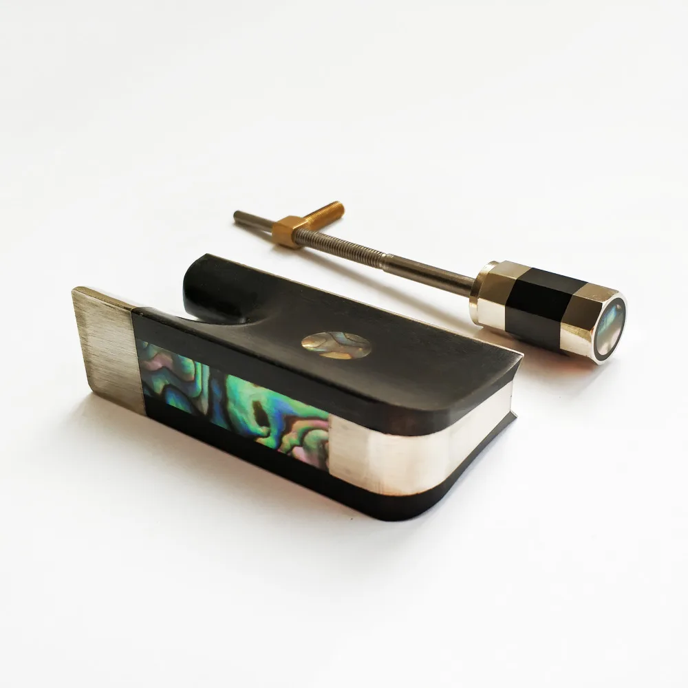 French Bass Ebony Bow Frog Nickel-Silver Mounted Parisan Eye Abalone Shell Slide EB041#
French Bass Ebony Bow Frog Nickel-Silver Mounted Parisan Eye Abalone Shell Slide EB041#
