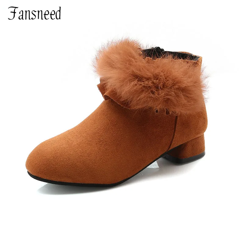 children's leather short boots small high-heeled big children plus velvet boots girls wild version plus cotton snow boots 
children's leather short boots small high-heeled big children plus velvet boots girls wild version plus cotton snow boots