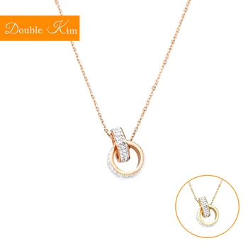 Double Loop Full Zircon Pendant Necklace Titanium Stainless steel Chain Necklace Inlaid Full Zircon Fashion Trendy Women Jewelry
Double Loop Full Zircon Pendant Necklace Titanium Stainless steel Chain Necklace Inlaid Full Zircon Fashion Trendy Women Jewelry
