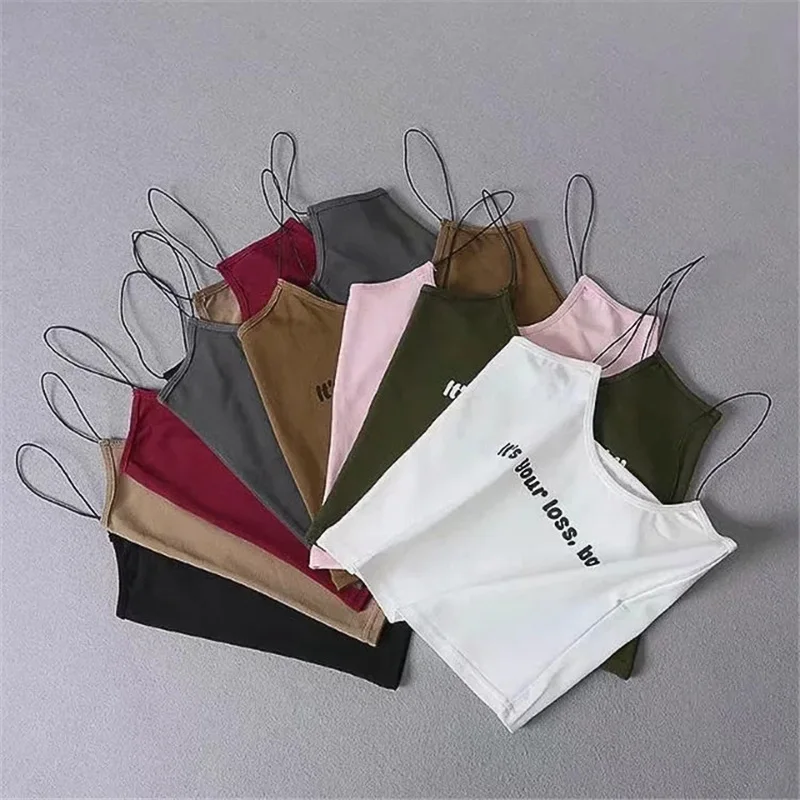 

2018 new Fashion Casual Spaghetti Straps Tank Velvet Short Crop Top Sexy Boob Tube Top Bustier Brief Vest T-shirts Tee 7 Colors