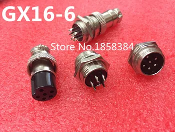 

20pcs=10pair GX16-6 6Pin 16mm Male & Female Butt joint Connector kit GX16 Socket+Plug,RS765 Aviation plug interface