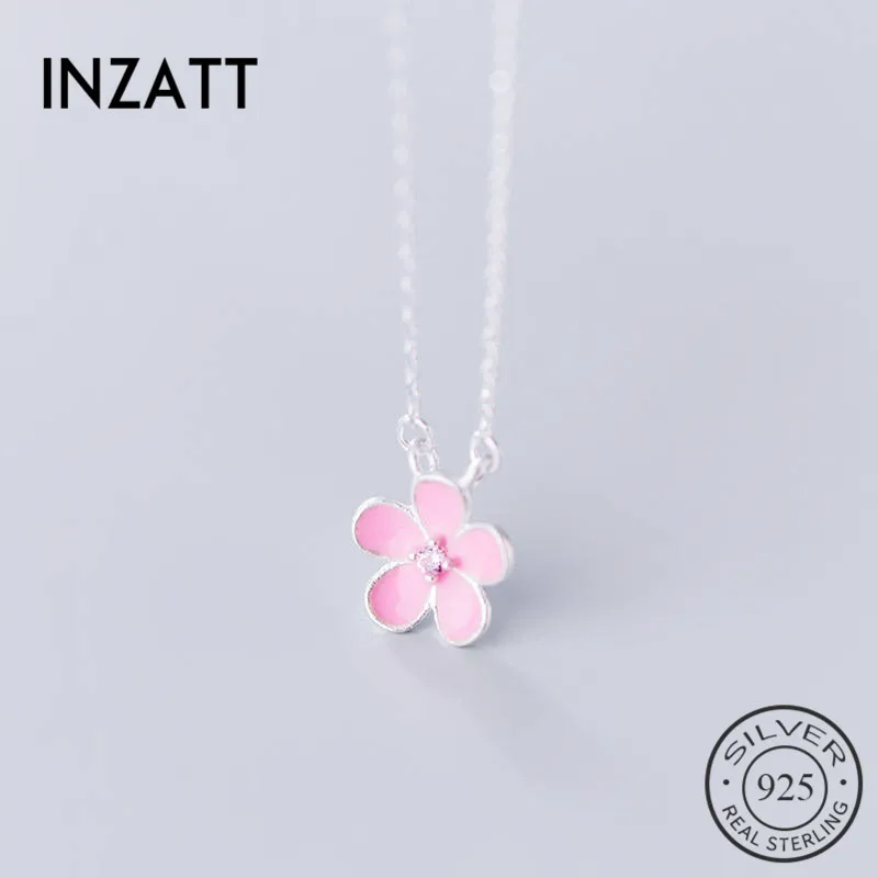 INZATT Real 925 Sterling Silver Minimalist pink Enamel Flower Pendant Necklace For Fashion Women Party Trendy Fine Jewelry 2019
INZATT Real 925 Sterling Silver Minimalist pink Enamel Flower Pendant Necklace For Fashion Women Party Trendy Fine Jewelry 2019