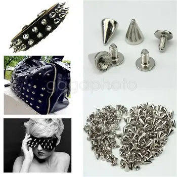 100x 10mm Silver Spots Cone Screw Metal Studs Leathercraft Bags Bracelet Clothing Nailhead Rivet Bullet Spikes
100x 10mm Silver Spots Cone Screw Metal Studs Leathercraft Bags Bracelet Clothing Nailhead Rivet Bullet Spikes