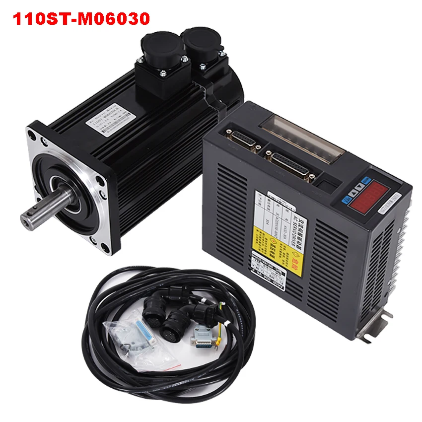 

1 set New Servo system kit 6N.M 1.8KW 3000RPM 110ST AC Servo Motor 110ST-M06030 + Matched Servo Driver