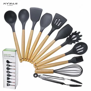 XYZLS Kitchen Cooking Tool Set Silicone Cooking Utensils Set With Natural Wooden Handle Non-stick Cookware
XYZLS Kitchen Cooking Tool Set Silicone Cooking Utensils Set With Natural Wooden Handle Non-stick Cookware