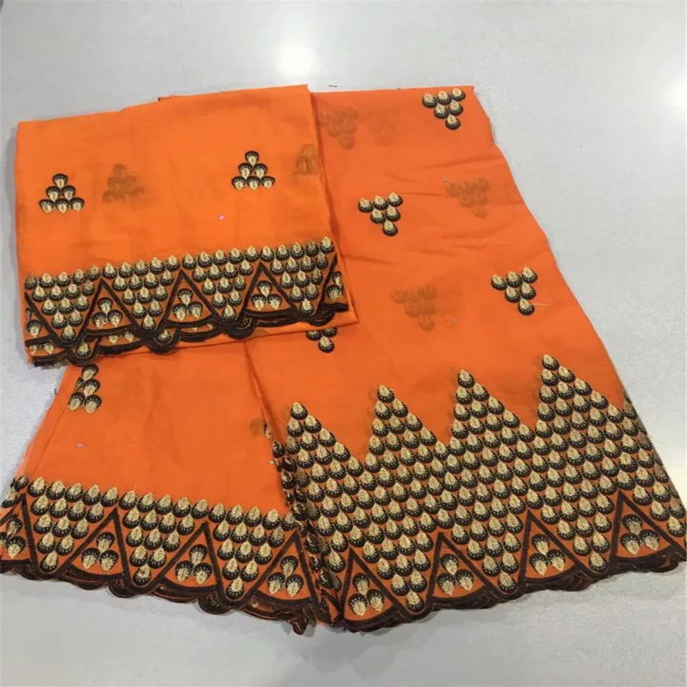 New Lace Fabric Designs Orange Embroidery Cotton African Wedding Lace Bazin Riche Fabric X250-05
New Lace Fabric Designs Orange Embroidery Cotton African Wedding Lace Bazin Riche Fabric X250-05