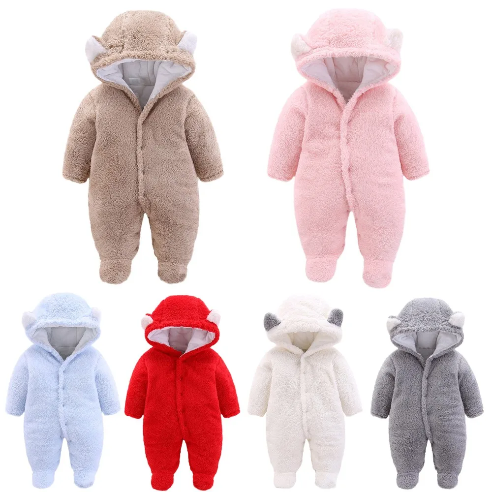 Newborn Baby Girls Boys Clothes Solid Cartoon Ear Velvet Hooded Jumpsuit Romper Clothes Kids Winter Warm Clothing Costume Ropa
Newborn Baby Girls Boys Clothes Solid Cartoon Ear Velvet Hooded Jumpsuit Romper Clothes Kids Winter Warm Clothing Costume Ropa