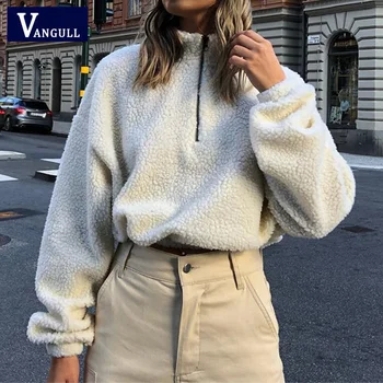 Vangull Zipper Turtleneck Oversized Soft Velvet Sweatshirts Autumn Winter Women Hooded Pullovers Fur Outwear Female Casual Tops
Vangull Zipper Turtleneck Oversized Soft Velvet Sweatshirts Autumn Winter Women Hooded Pullovers Fur Outwear Female Casual Tops