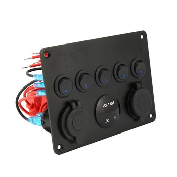 High Quality 5 Gang ON-OFF Toggle Switch Control Panel with Digital Voltmeter 2 USB Charger 12V for Car Marine Boat
High Quality 5 Gang ON-OFF Toggle Switch Control Panel with Digital Voltmeter 2 USB Charger 12V for Car Marine Boat