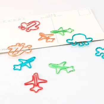 

Coloffice 12PCS/Box Aircraft Multicolored Bookmark Paper Clips For Student Ticket Holder DIY Metal Plating School Stationery