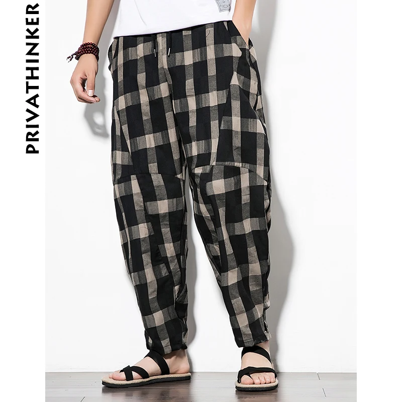 Sincism Store Men's Plaid Harem Pants Breathable Linen Baggy Pants Casual Mid Waist Harajuku Trousers Hip Hop Streetweat Pants
Sincism Store Men's Plaid Harem Pants Breathable Linen Baggy Pants Casual Mid Waist Harajuku Trousers Hip Hop Streetweat Pants