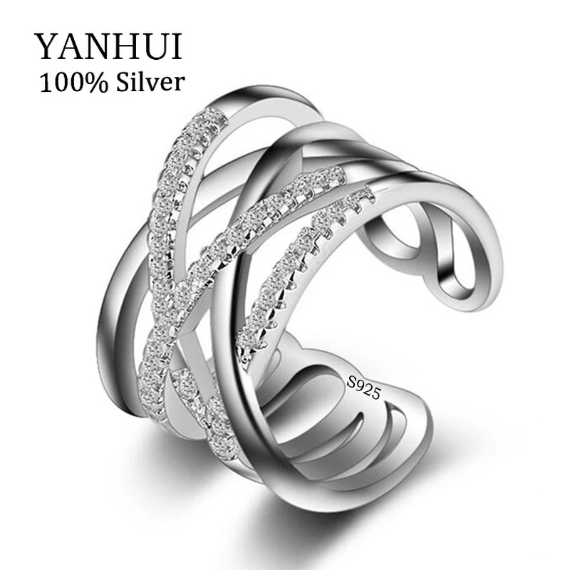 YANHUI 100% Solid Pure 925 Silver Opening Ring CZ Stone Fashion Jewelry Ladies Zircon Wedding Adjustable Rings for Women JZ120
YANHUI 100% Solid Pure 925 Silver Opening Ring CZ Stone Fashion Jewelry Ladies Zircon Wedding Adjustable Rings for Women JZ120