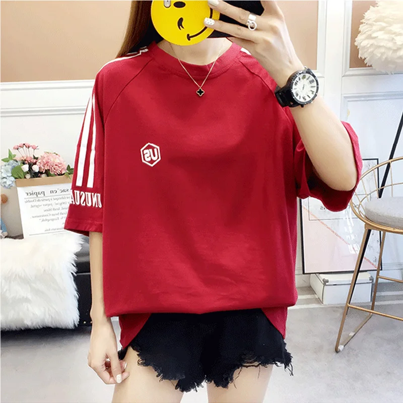 Fashion Letter Printed Short-sleeved T shirt Women Chic Ladies stripe T-shirts 2019 Summer Harajuku Girls Large size tshirt tops
Fashion Letter Printed Short-sleeved T shirt Women Chic Ladies stripe T-shirts 2019 Summer Harajuku Girls Large size tshirt tops