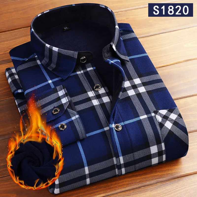 Men Winter Shirts Long Sleeve Thicken Keep Warm Plaid Shirts Male Print Fleece Fashion Casual Shirt Fannel Blue Tops L-4XL HAOYU
Men Winter Shirts Long Sleeve Thicken Keep Warm Plaid Shirts Male Print Fleece Fashion Casual Shirt Fannel Blue Tops L-4XL HAOYU