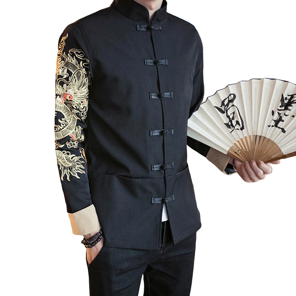 M-5XL Plus Size Linen Coats Men Long Sleeve Dragons Printed Brand Bomber Jackets Mens Stand Collar Embroidery Outwear
M-5XL Plus Size Linen Coats Men Long Sleeve Dragons Printed Brand Bomber Jackets Mens Stand Collar Embroidery Outwear