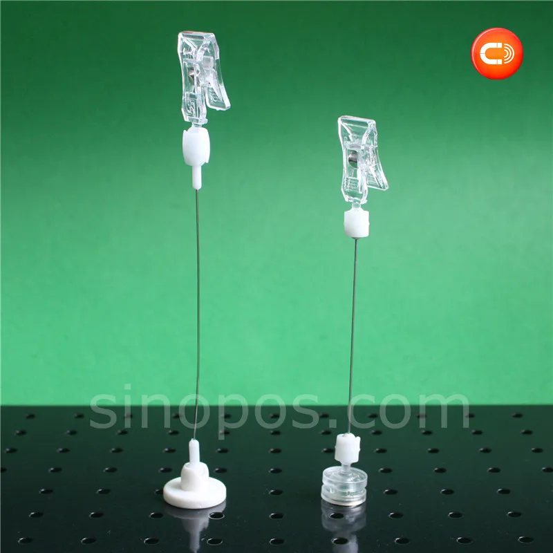 Magnetic Clip-on Wire Sign Holder, shelf swing pop clips price card tag wobbler display magnet stand flexible stem spring clip
Magnetic Clip-on Wire Sign Holder, shelf swing pop clips price card tag wobbler display magnet stand flexible stem spring clip