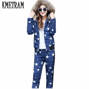 KMETRAM Winter Suit Jacket Female Pants Jaqueta Feminina Inverno Coat Hooded Warm Raccoon fur collar Outwear (Coat+Pants) HH161
KMETRAM Winter Suit Jacket Female Pants Jaqueta Feminina Inverno Coat Hooded Warm Raccoon fur collar Outwear (Coat+Pants) HH161