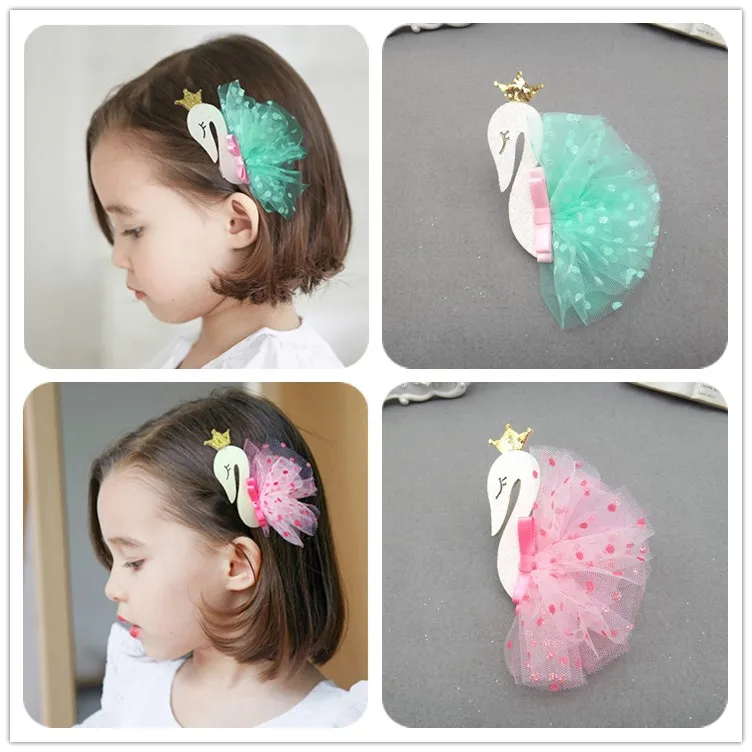 1 PCS New Crown Swan Yarn Skirt Hairpins Children Headwear Baby Hair Clips Headdress BB clips Girls Hair Accessories
1 PCS New Crown Swan Yarn Skirt Hairpins Children Headwear Baby Hair Clips Headdress BB clips Girls Hair Accessories