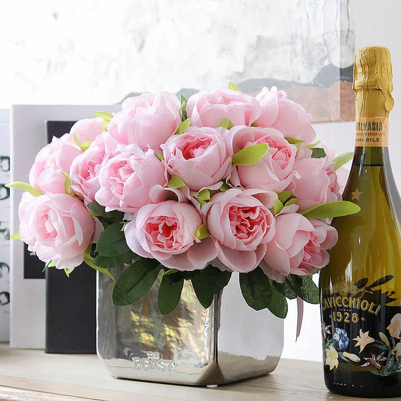 Artificial Rose Real touch Fake silk flowers bridal bouquet for wedding party and home decor 1 bouquet 10 pcs flowers
Artificial Rose Real touch Fake silk flowers bridal bouquet for wedding party and home decor 1 bouquet 10 pcs flowers