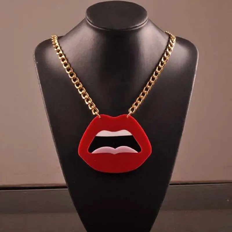 Fashion Punk Choker Chain Big Acrylic Sexy Red Lips Necklace For Women Night Club Jewelry Accessories
Fashion Punk Choker Chain Big Acrylic Sexy Red Lips Necklace For Women Night Club Jewelry Accessories