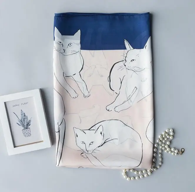 Casual fashion wild Scarf Air Conditioning Shawl Thin Silk Satin Scarf Female Summer Beach Sunscreen Beach Towel Cat
Casual fashion wild Scarf Air Conditioning Shawl Thin Silk Satin Scarf Female Summer Beach Sunscreen Beach Towel Cat