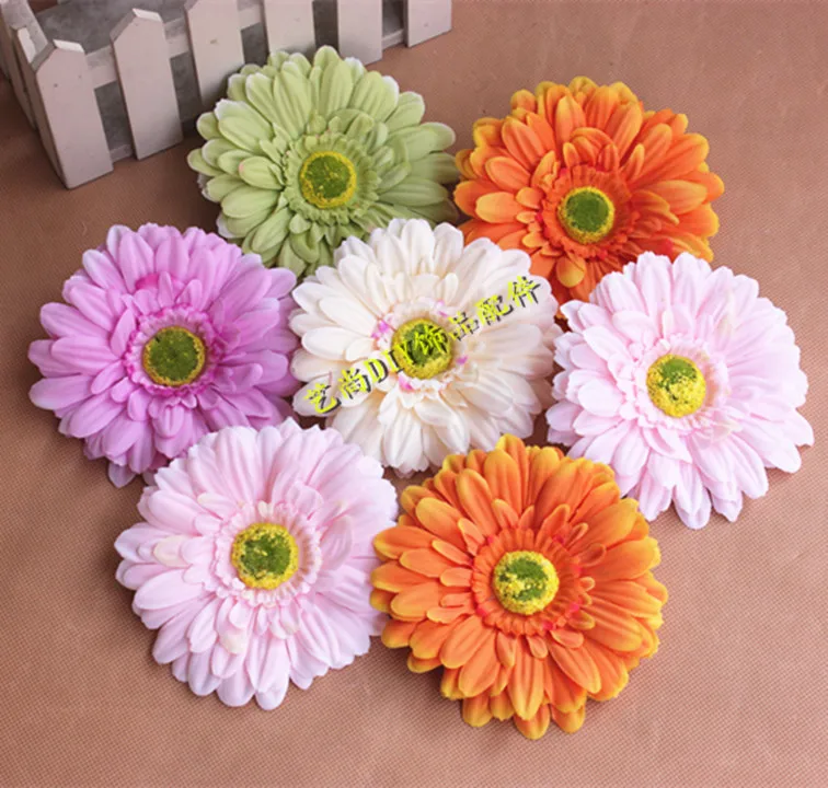 Image 13CM Large Artificial head gerbera flowers,Silk Chrysanthemum Gerbera daisy Heads for Home Decor,DIY Silk Flower Arrangements