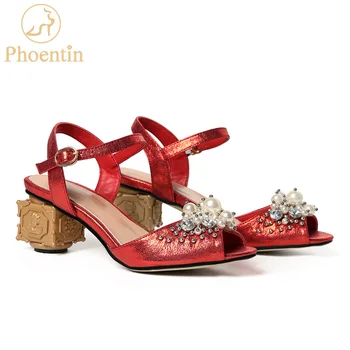 Phoentin red genuine leather sandals women string bead pearl buckle rhinestone sandals 2020 new arrival party ladies shoes FT390
Phoentin red genuine leather sandals women string bead pearl buckle rhinestone sandals 2020 new arrival party ladies shoes FT390