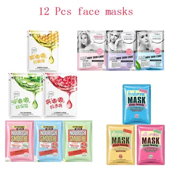 12Pcs mixed Mask for face Plant snail fruit extraction Moisturizing Anti-Aging hyaluronic acid Facial Masks skin care
12Pcs mixed Mask for face Plant snail fruit extraction Moisturizing Anti-Aging hyaluronic acid Facial Masks skin care