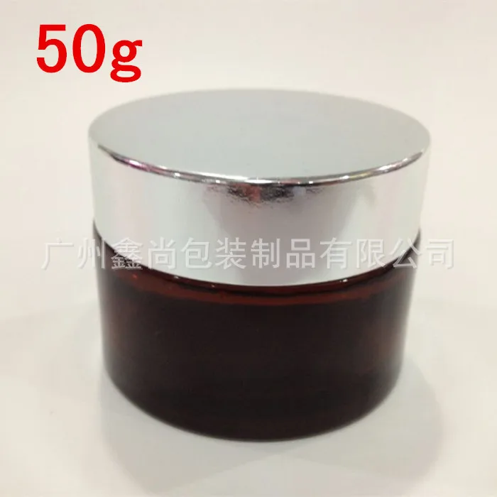 30pcs empty 50g amber glass cream jar with shiny silver aluminum lid, wholesale glass 50 gram cosmetic jar for eye cream
30pcs empty 50g amber glass cream jar with shiny silver aluminum lid, wholesale glass 50 gram cosmetic jar for eye cream