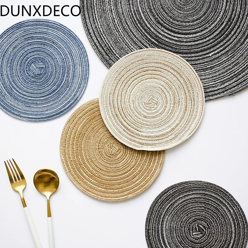 DUNXDECO Table Placemat Pot Cup Mat Round Nature Linen Weaver Pad Modern Nordic Mesa Dinner Desk Decoration
DUNXDECO Table Placemat Pot Cup Mat Round Nature Linen Weaver Pad Modern Nordic Mesa Dinner Desk Decoration