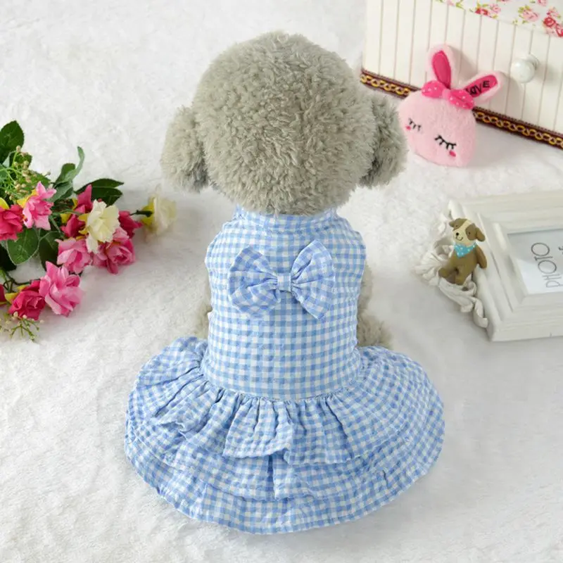 

WCIC Lovely Summer Dog Dress Dacron Puppy Clothing Fashionable Girl Dog Clothes Cool Pet Dress Apparel for Small Dogs XS-XL