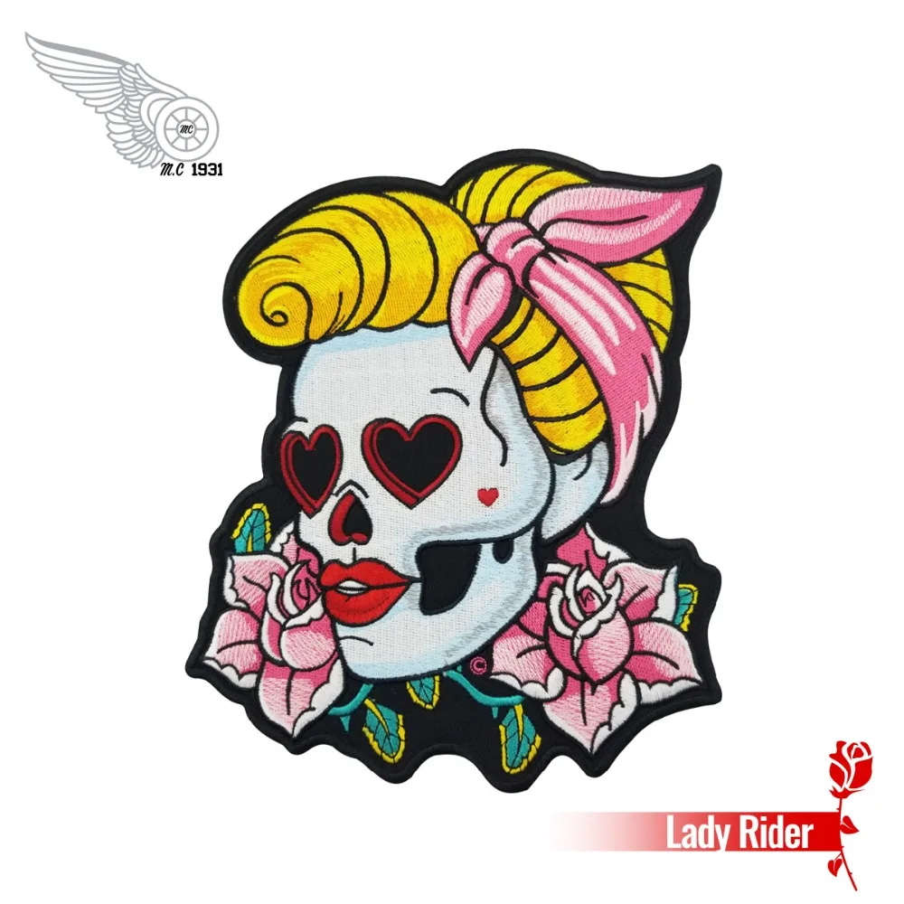 Loving Eyes Pin Up Girl Skull & Pink Rose Patch, Ladies Back Embroidered Iron On Patches 7*8.5 INCH Free Shipping
Loving Eyes Pin Up Girl Skull & Pink Rose Patch, Ladies Back Embroidered Iron On Patches 7*8.5 INCH Free Shipping