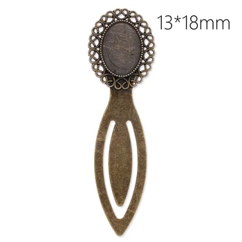 

2015 New Metal Bookmarks Oval Antique Bronze Cabochon Setting(Fit 13 * 18mm) Blanks, Lead&Nickel Free 79 mm Length, 10 PCS-C3932