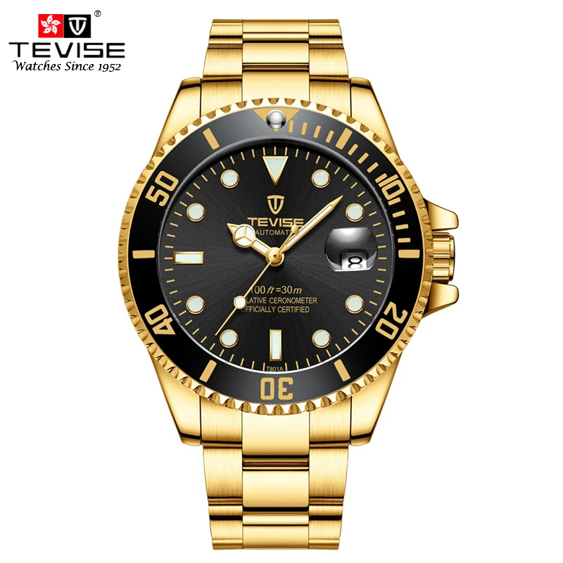 TEVISE Automatic Watch Men Gold Stainless Steel Mechanical Watches Auto Date Watch Man Relogio Automatico Clock Montre Homme
TEVISE Automatic Watch Men Gold Stainless Steel Mechanical Watches Auto Date Watch Man Relogio Automatico Clock Montre Homme