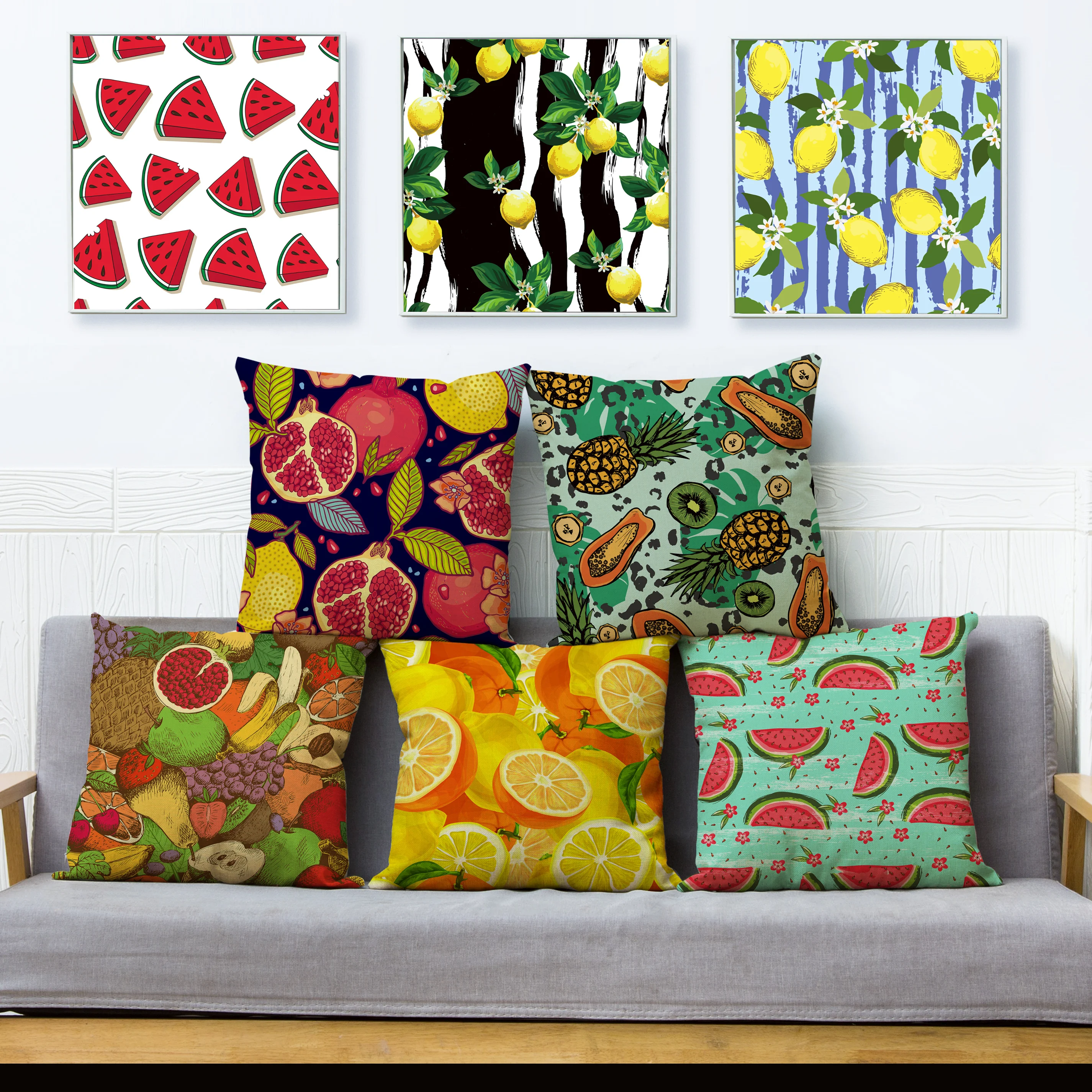 Cartoon Watercolor Fruit Print Cushion Cover 45*45cm Square Pillow Covers Beige Linen Pillows Cases Sofa Home Decor Pillowcase
Cartoon Watercolor Fruit Print Cushion Cover 45*45cm Square Pillow Covers Beige Linen Pillows Cases Sofa Home Decor Pillowcase