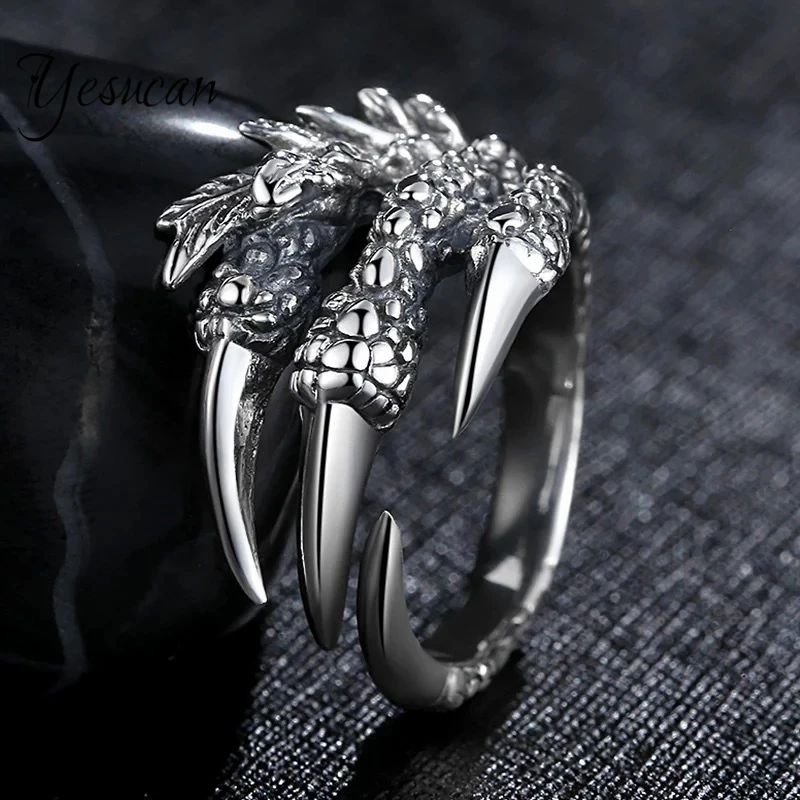 Yesucan Man Punk Rock rings Adjustable Dragon Claw Ring Mens Biker Rings Vintage Gothic Jewelry Silver Plated Hiphop Party Gift
Yesucan Man Punk Rock rings Adjustable Dragon Claw Ring Mens Biker Rings Vintage Gothic Jewelry Silver Plated Hiphop Party Gift