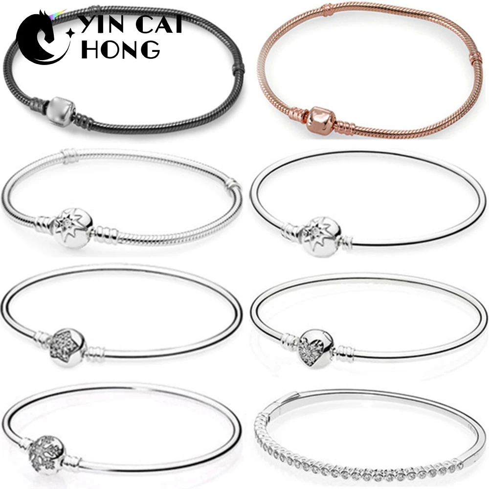 YCH 100% 925 Sterling Silver Basic Bracelet Snowflake Star Zircon Heart Bracelet Rose Gold DIY Beaded Gift
YCH 100% 925 Sterling Silver Basic Bracelet Snowflake Star Zircon Heart Bracelet Rose Gold DIY Beaded Gift