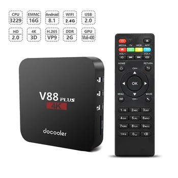 Docooler V88 Plus Smart Android 8.1 TV Box RK3229 Quad Core 4K 1080P VP9 H.265 HDR10 2GB/16GB Miracast DLNA WiFi HD Set Top Box
Docooler V88 Plus Smart Android 8.1 TV Box RK3229 Quad Core 4K 1080P VP9 H.265 HDR10 2GB/16GB Miracast DLNA WiFi HD Set Top Box