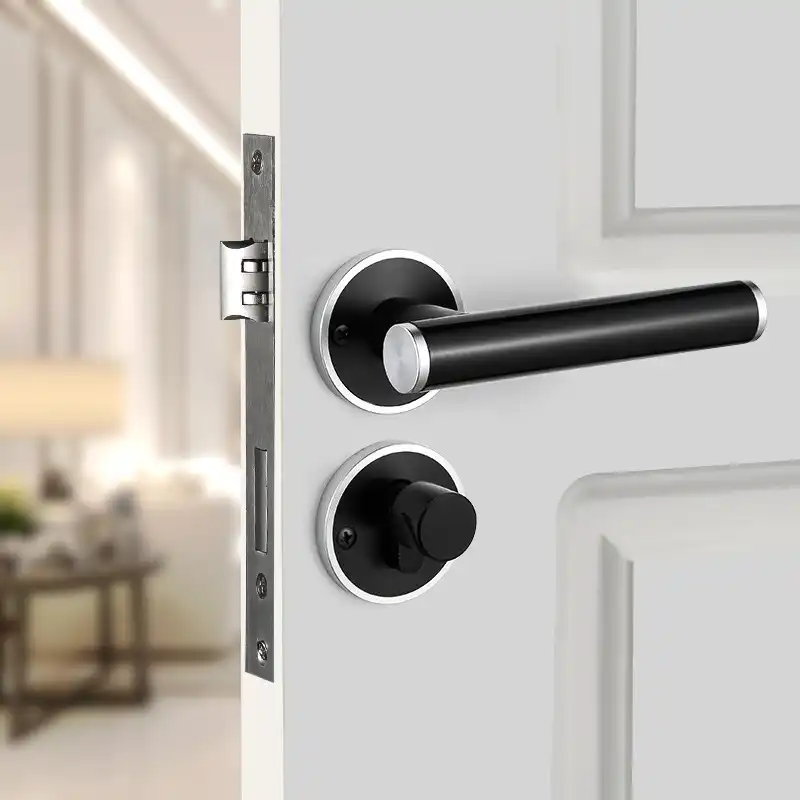 High Quality Indoor Bedroom Split Door Lock Modern Black Handle