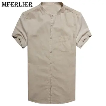 MFERLIER Casual Summer men shirts Stand Collar Cotton linen shirt men Size S-2XL 5 colors
MFERLIER Casual Summer men shirts Stand Collar Cotton linen shirt men Size S-2XL 5 colors