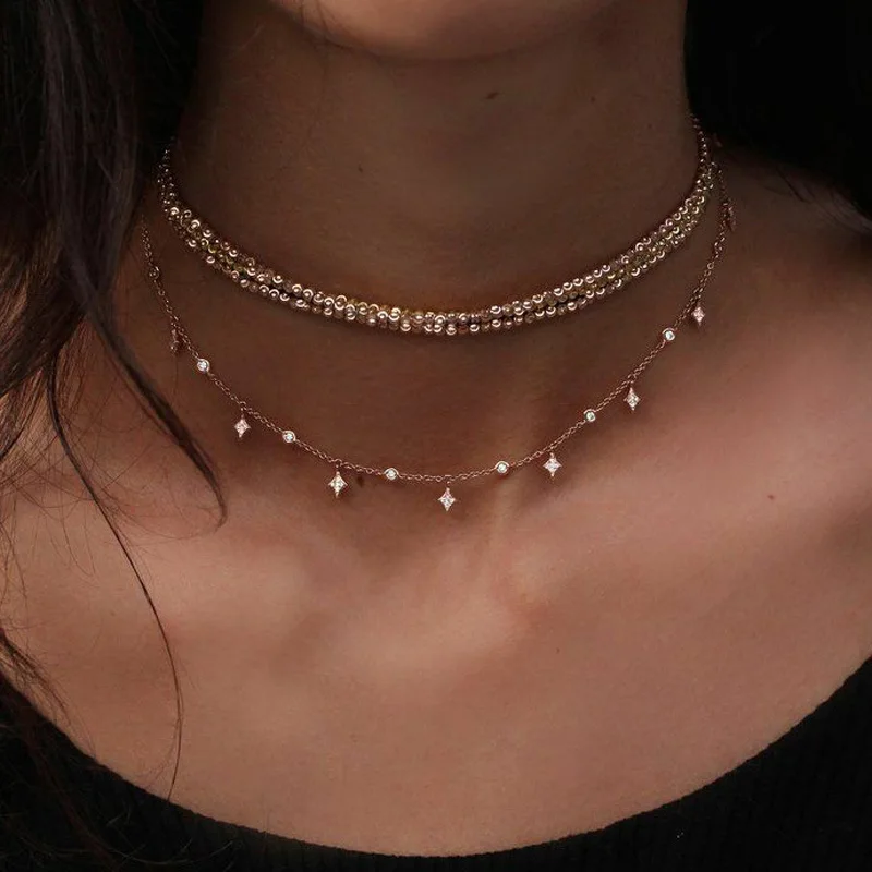 Gold Color Small Beads Chokers Necklaces for Women Rhinestone Star Pendant Tassel Necklace Female 2019 Fashion Jewelry Girl Gift
Gold Color Small Beads Chokers Necklaces for Women Rhinestone Star Pendant Tassel Necklace Female 2019 Fashion Jewelry Girl Gift