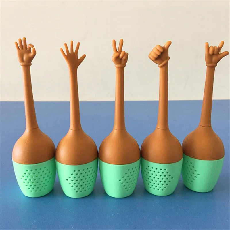 1pc New Amusing Gesture Shape Tea Infuser Reusable Tea Strainer Silicone Tea Filter Practical Tea-brewing Tools Kitchen Gadget
1pc New Amusing Gesture Shape Tea Infuser Reusable Tea Strainer Silicone Tea Filter Practical Tea-brewing Tools Kitchen Gadget