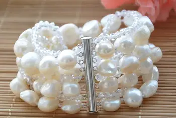 Hot sale new Style >>>>>8row 8" 15mm WHITE BAROQUE freshwater pearl faceted crystal BRACELET
Hot sale new Style >>>>>8row 8" 15mm WHITE BAROQUE freshwater pearl faceted crystal BRACELET