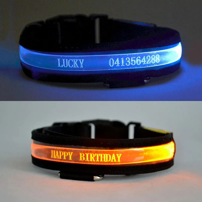 LED Lettering Pet Collar Night Safety Flashing Dog Cat Collars Lettering Service Name Tel Necklace Collar Luminous Pet Supplies
LED Lettering Pet Collar Night Safety Flashing Dog Cat Collars Lettering Service Name Tel Necklace Collar Luminous Pet Supplies
