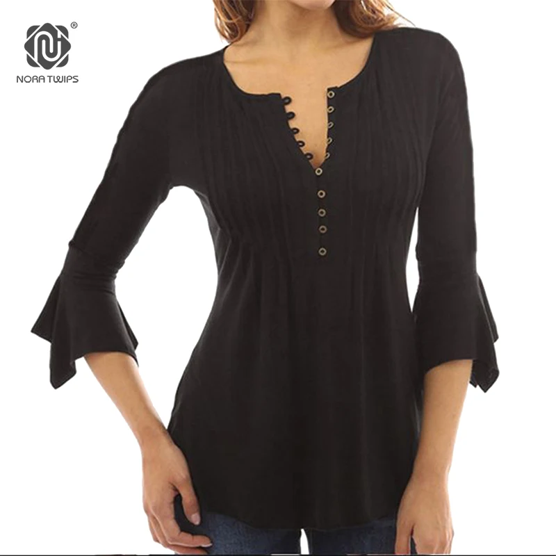 Fashion Women Casual V-Neck Tops T-Shirt Loose Top Long Sleeve Plain T-Shirt Three Quarter Flare Sleeve Slim Fit Tops
Fashion Women Casual V-Neck Tops T-Shirt Loose Top Long Sleeve Plain T-Shirt Three Quarter Flare Sleeve Slim Fit Tops