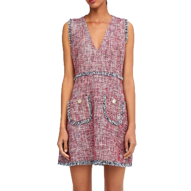 Womens clothing casual summer dress 2019 sleeveless pink dress v-neck women dress
Womens clothing casual summer dress 2019 sleeveless pink dress v-neck women dress