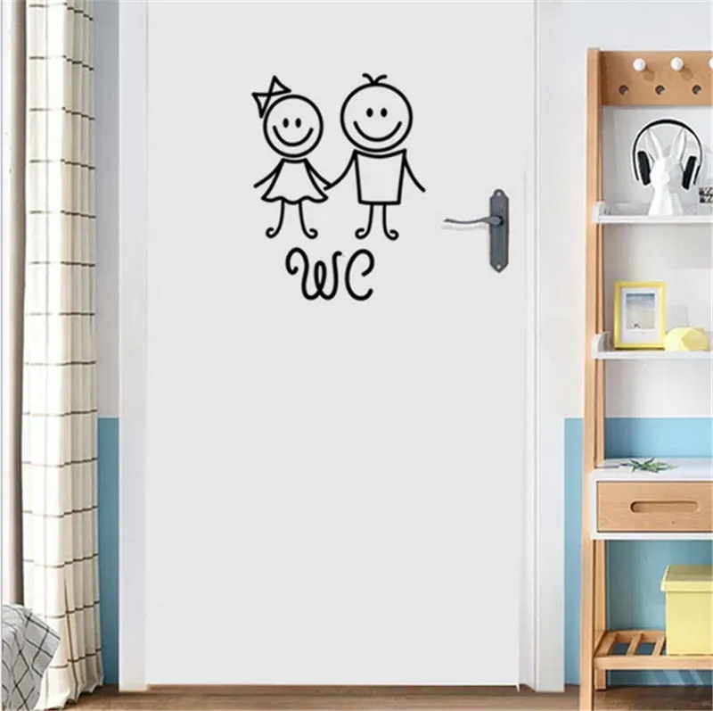 Cartoon girl and boy wall sticker for bathroom decoration WC home decals waterproof poster door stickers Toilet sign
Cartoon girl and boy wall sticker for bathroom decoration WC home decals waterproof poster door stickers Toilet sign