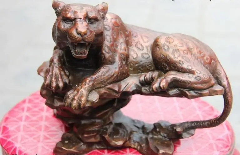 Chnese Feng shui Медь бронзовая скульптура свирепый волк леопард пантера Статуэтка
