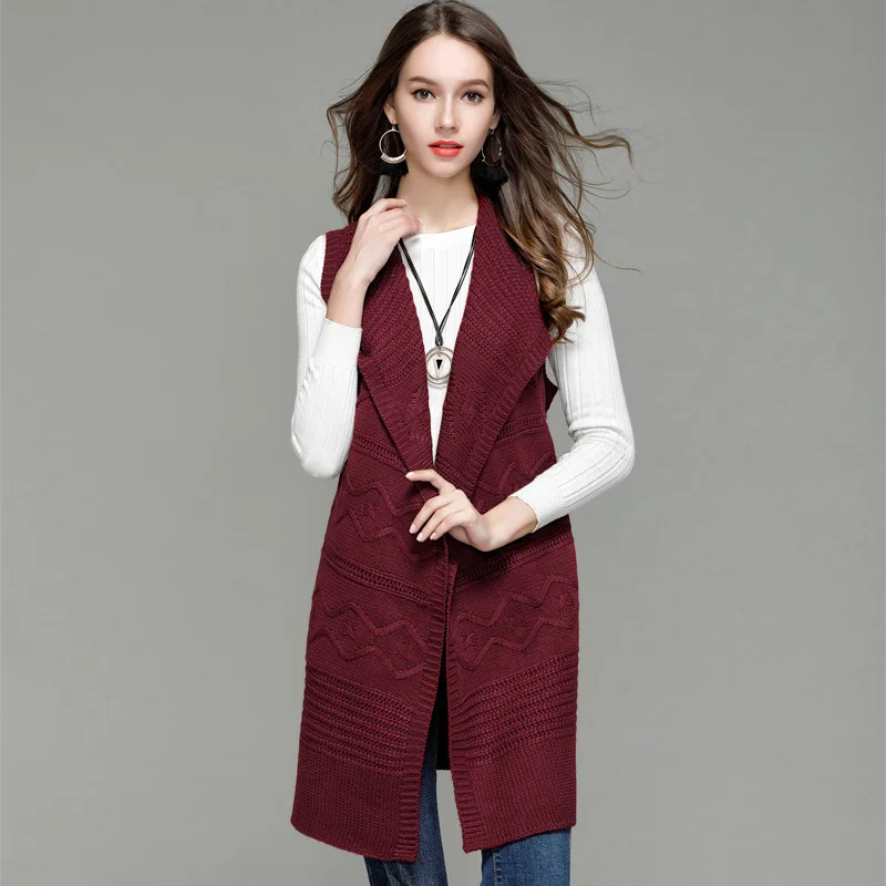 Cross-border for speed sell through blasting models in long knitting cardigan sleeveless vest sweater coat lapels
Cross-border for speed sell through blasting models in long knitting cardigan sleeveless vest sweater coat lapels