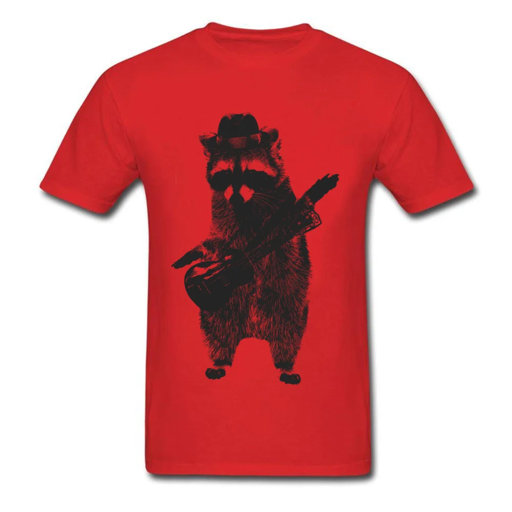 Raccoon wielding ukulele_red